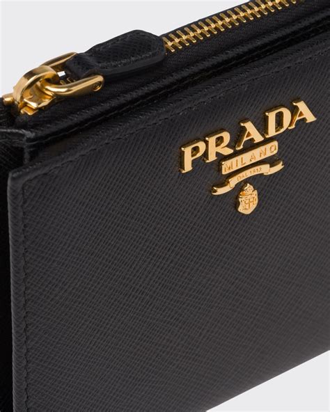 prada mini cahier chain wallet|Black Small Saffiano Leather Wallet .